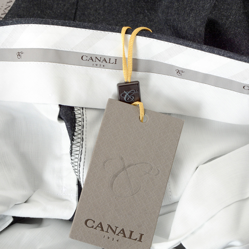 Canali Mens Pants Dark Grey