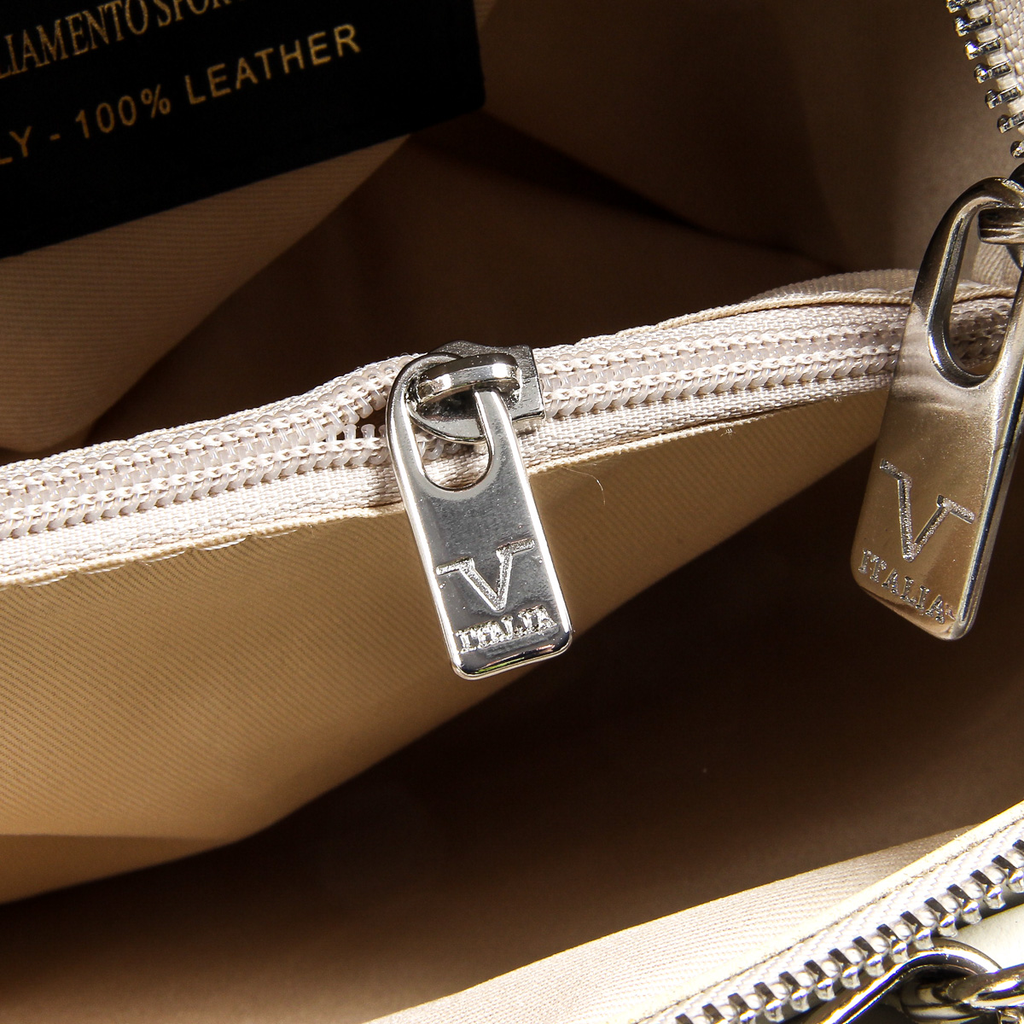 Bolso de mano para mujer V 1969 Italia V004-S RUGA CREMA