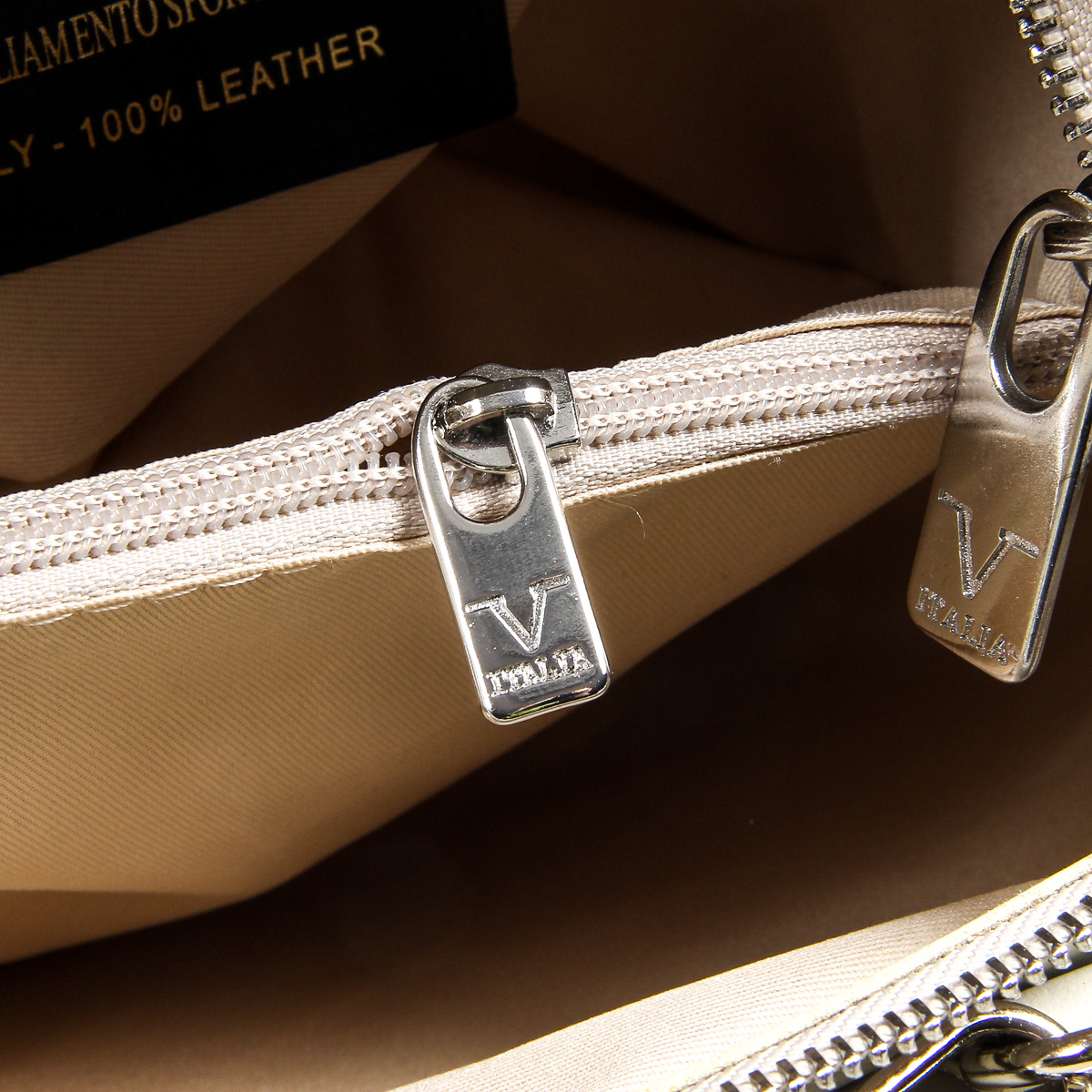 Bolso de mano para mujer V 1969 Italia V004-S RUGA CREMA