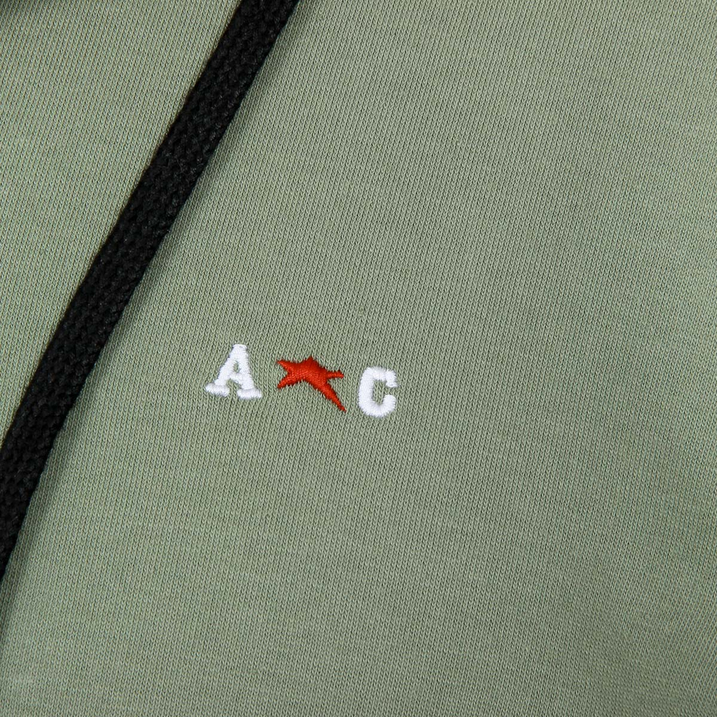 Sudadera con capucha Andrew Charles para hombre con cremallera, manga larga, cuello redondo, verde FELA