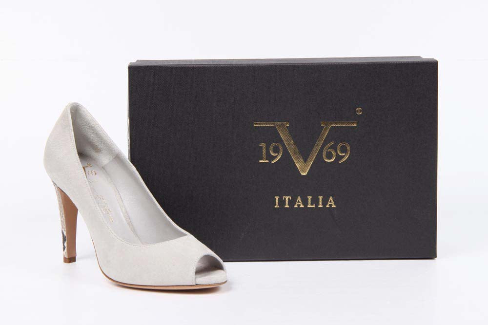V 1969 Italia Zapatos de salón con punta abierta para mujer 5606-VAL95 PE CA15ICE CAMOSCIO ICE
