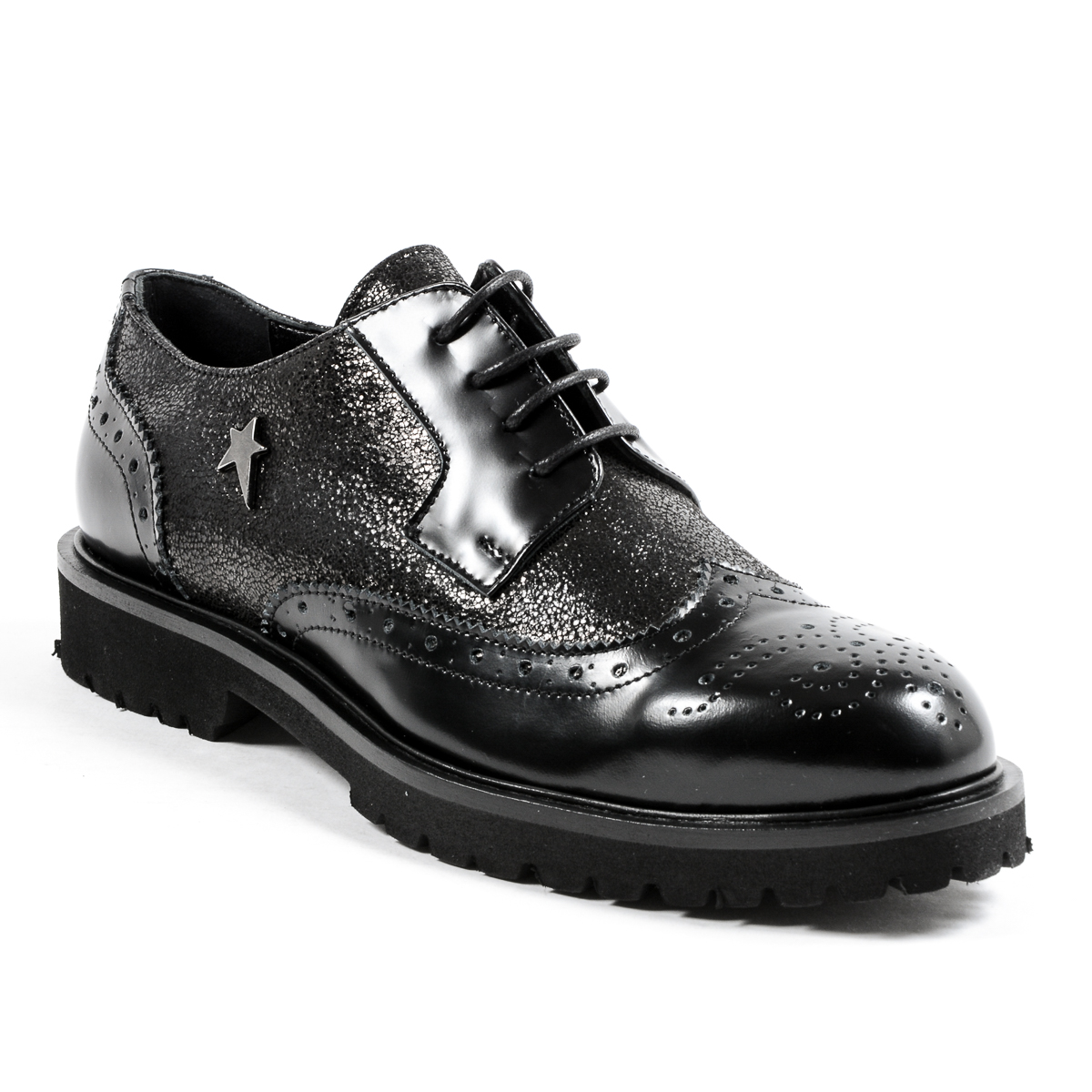 Andrew Charles Womens Oxford Shoe Black COURTNEY