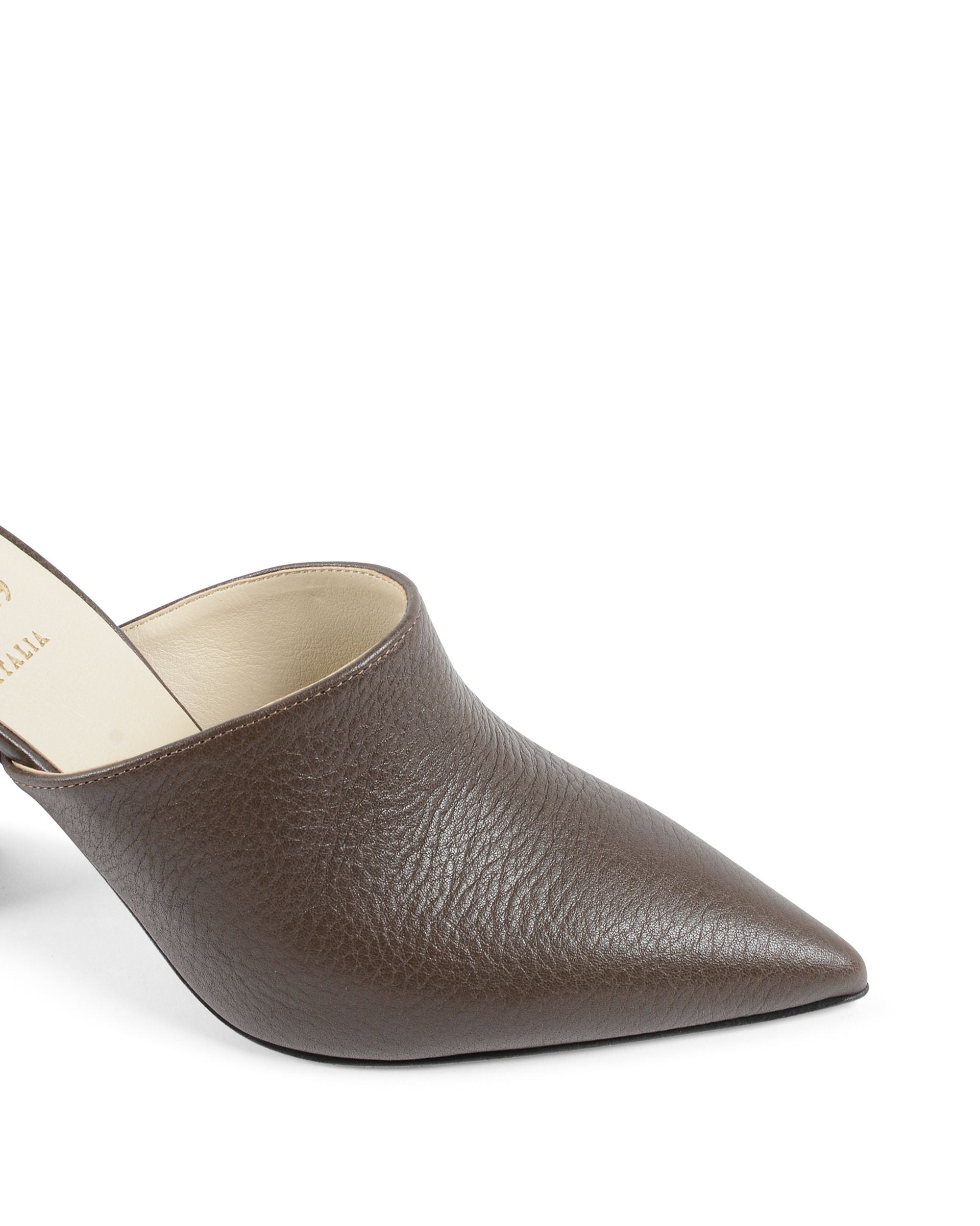 19V69 Italia Sandalias tipo mule para mujer Marrón oscuro LEYA90 CRAZY GRAIN ARGILLA
