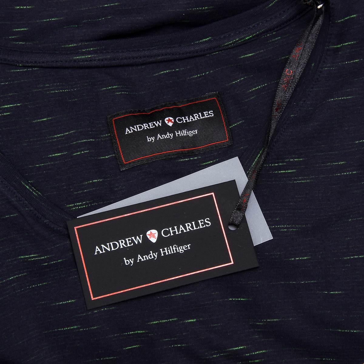 Andrew Charles Mens T-Shirt Short Sleeves V-Neck Dark Blue AARON