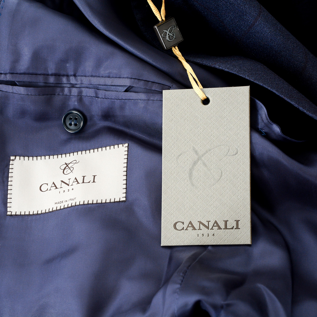 Canali Mens Suit Long Sleeves Dark Blue