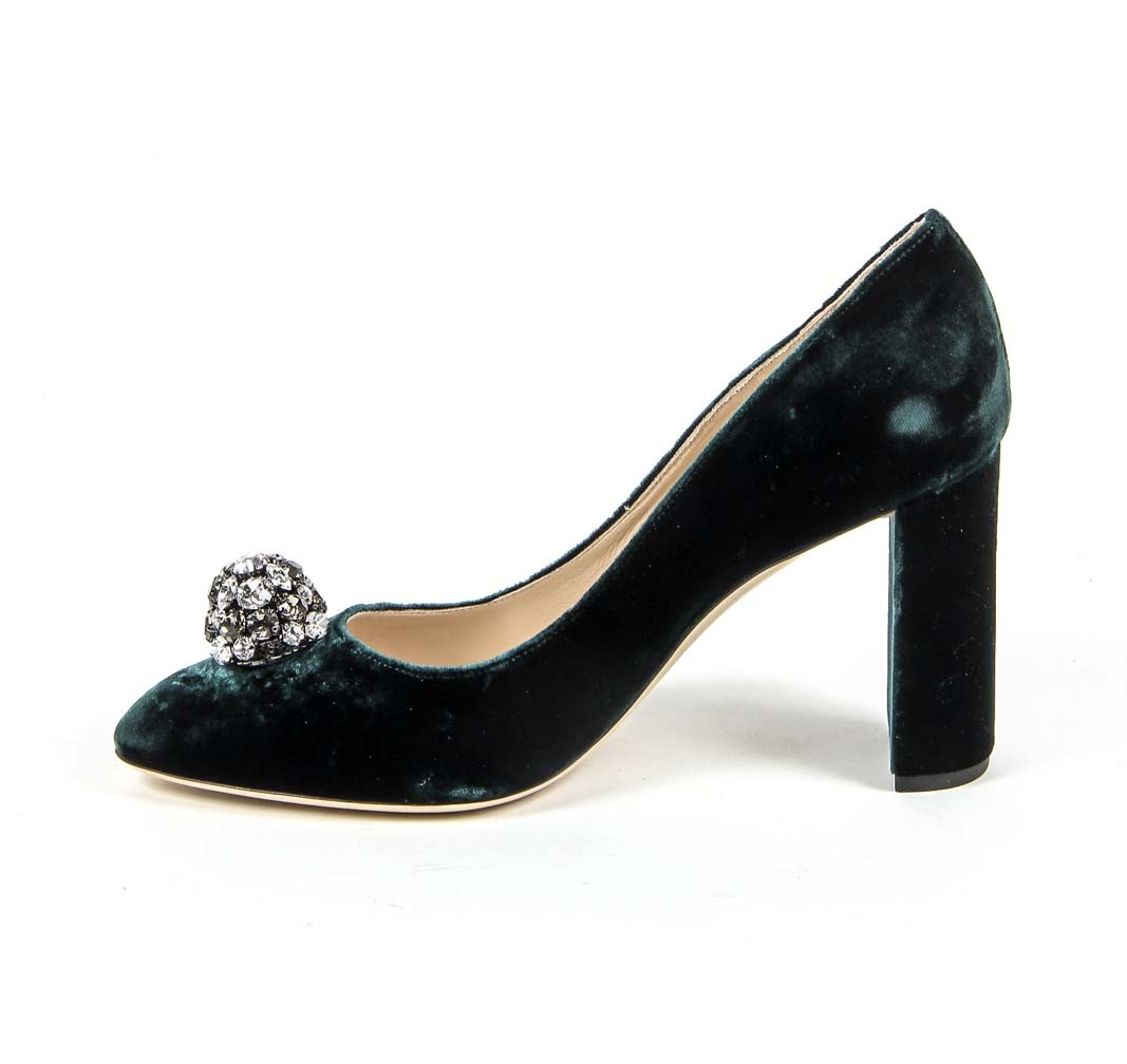 Zapatos de salón para mujer V 1969 Italia 3102045 VELLUTO VERDE