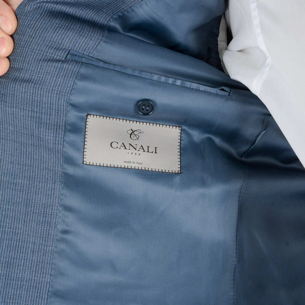 Canali Mens Suit Long Sleeves Light Blue