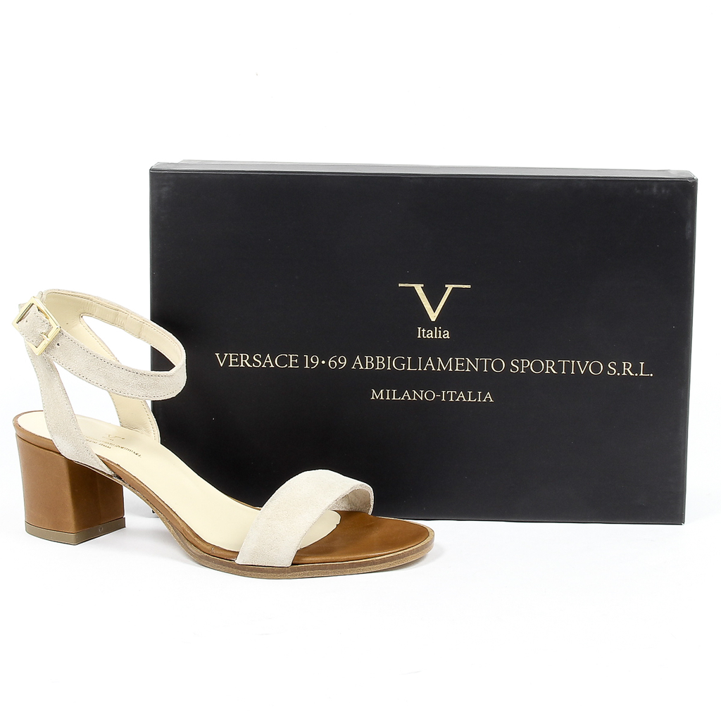 V 1969 Italia Sandalia de tira al tobillo para mujer Beige ANNA