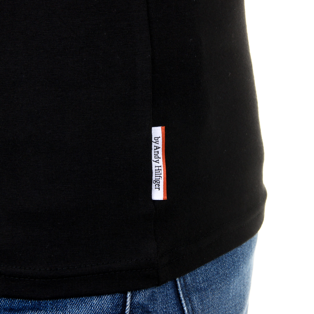 Camiseta Andrew Charles para hombre, manga corta, cuello en V, negra, KENAN