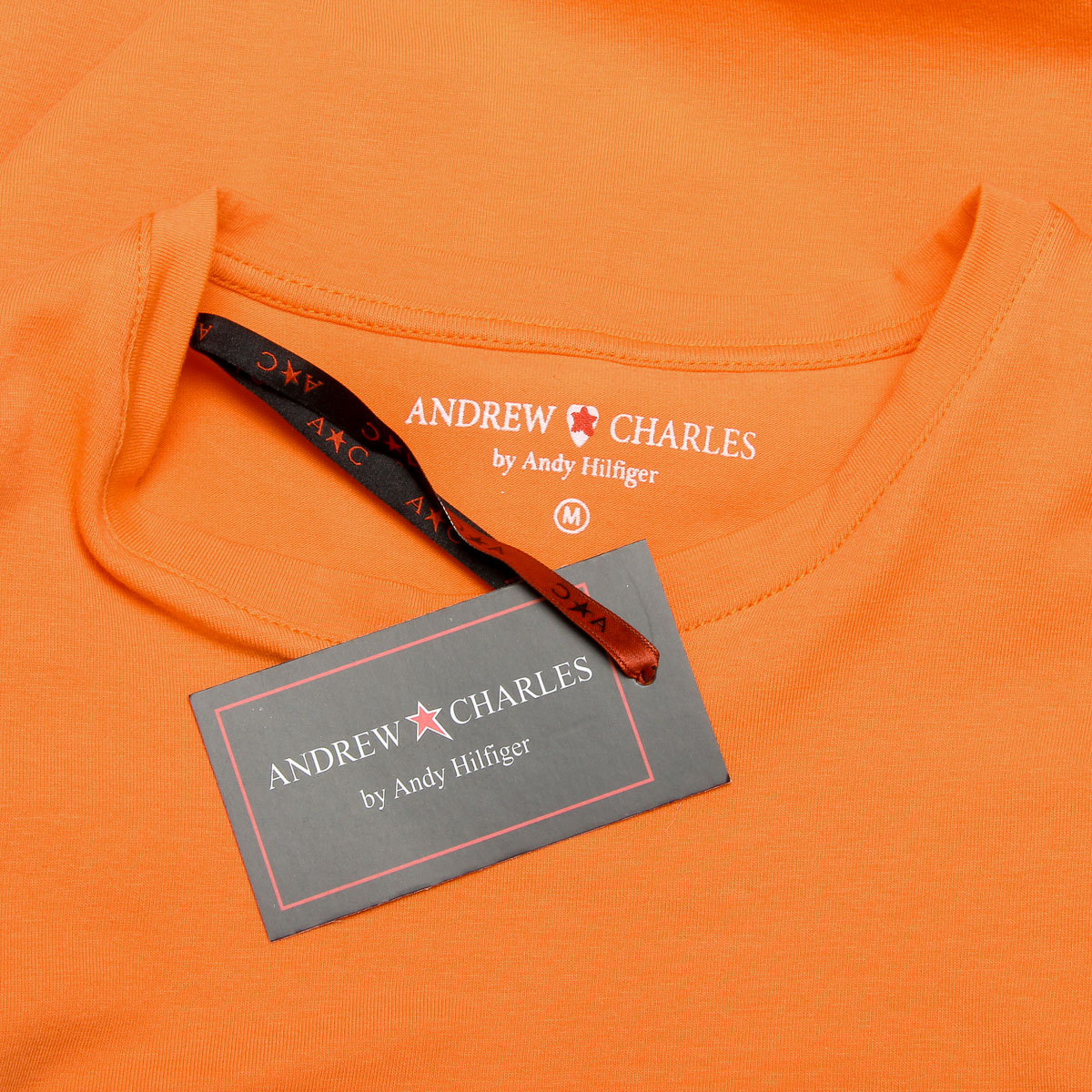 Camiseta Andrew Charles para hombre, manga corta, cuello redondo, naranja, KEITA