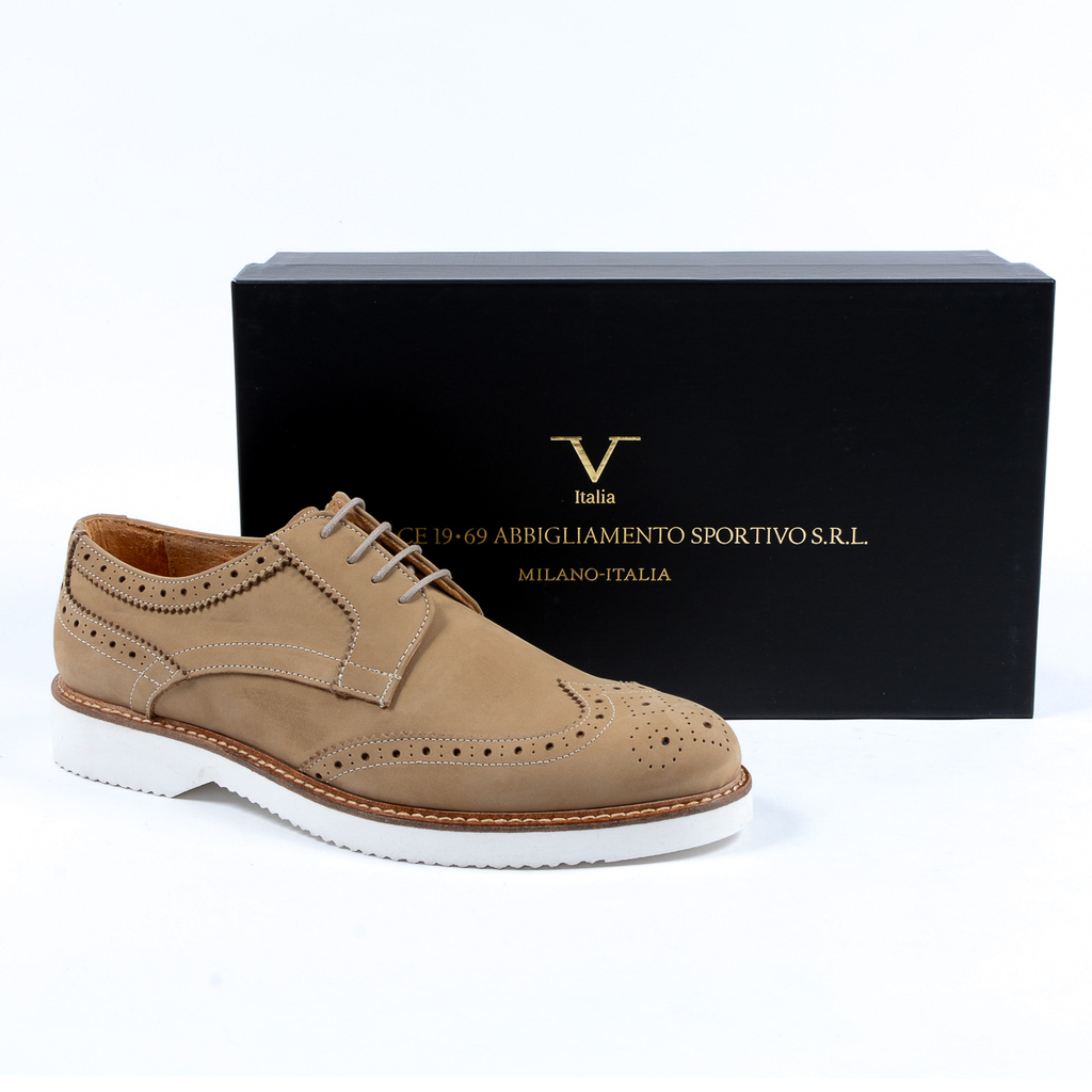 V 1969 Italia - Zapatos Oxford Brogue para hombre color topo PEDRO