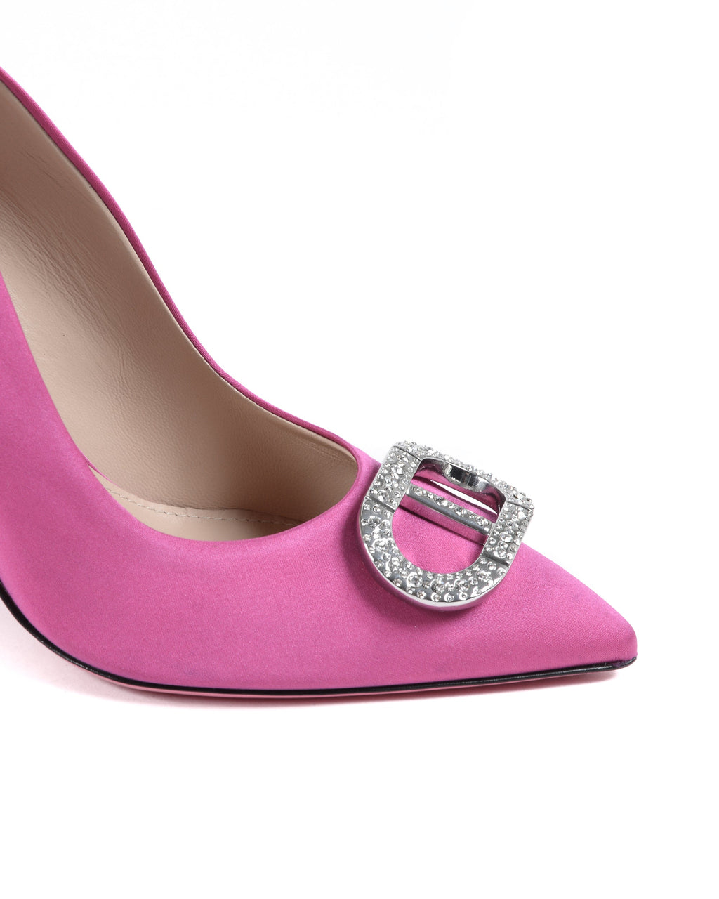 Zapatos de salón de satén Cenicienta fucsia
