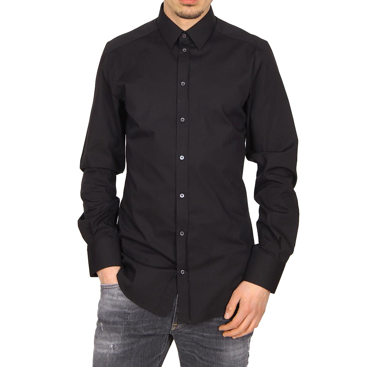 Camisa Dolce & Gabbana de manga larga para hombre G5CP0T FUEAJ N0000