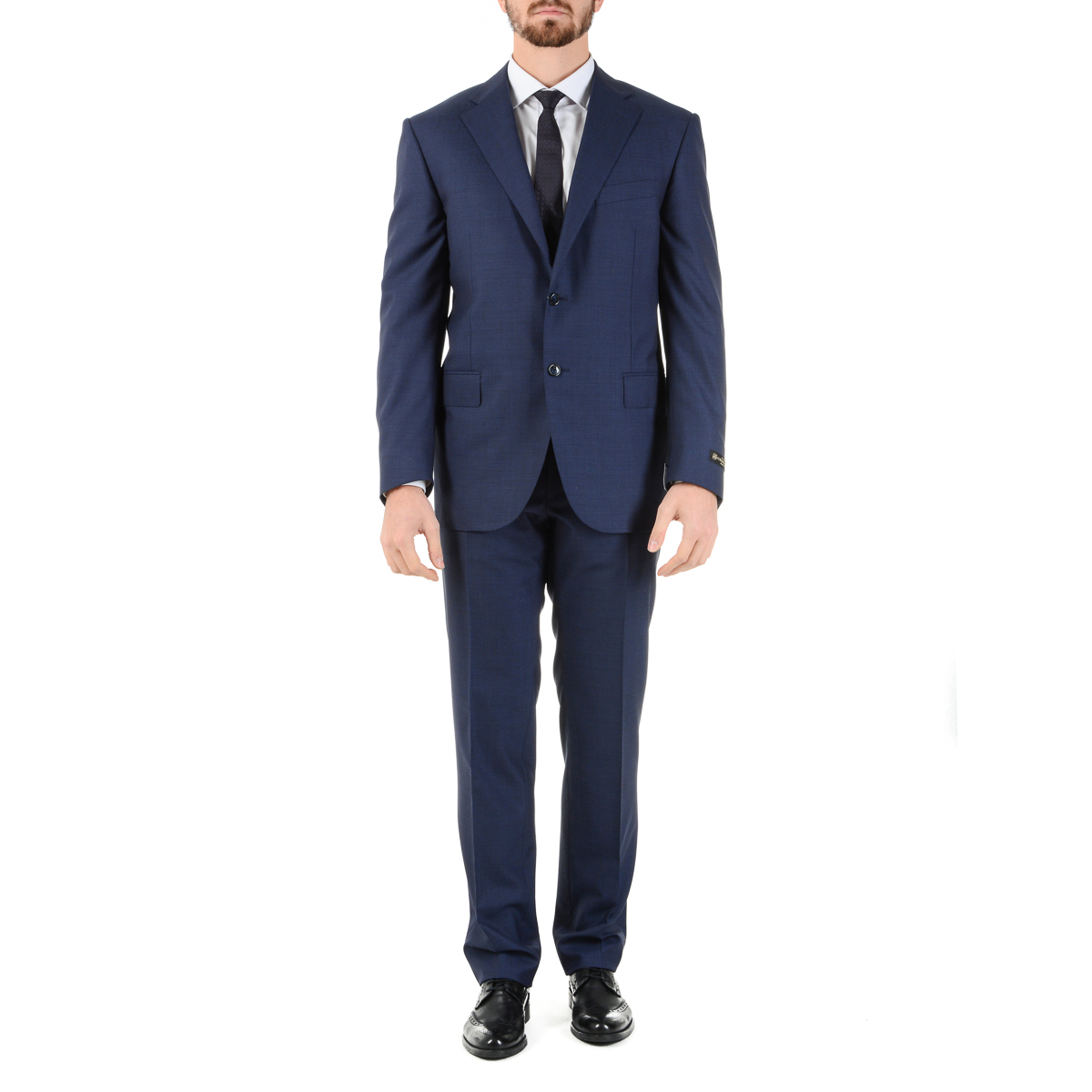 Corneliani Mens Suit Long Sleeves Blue Super 110's