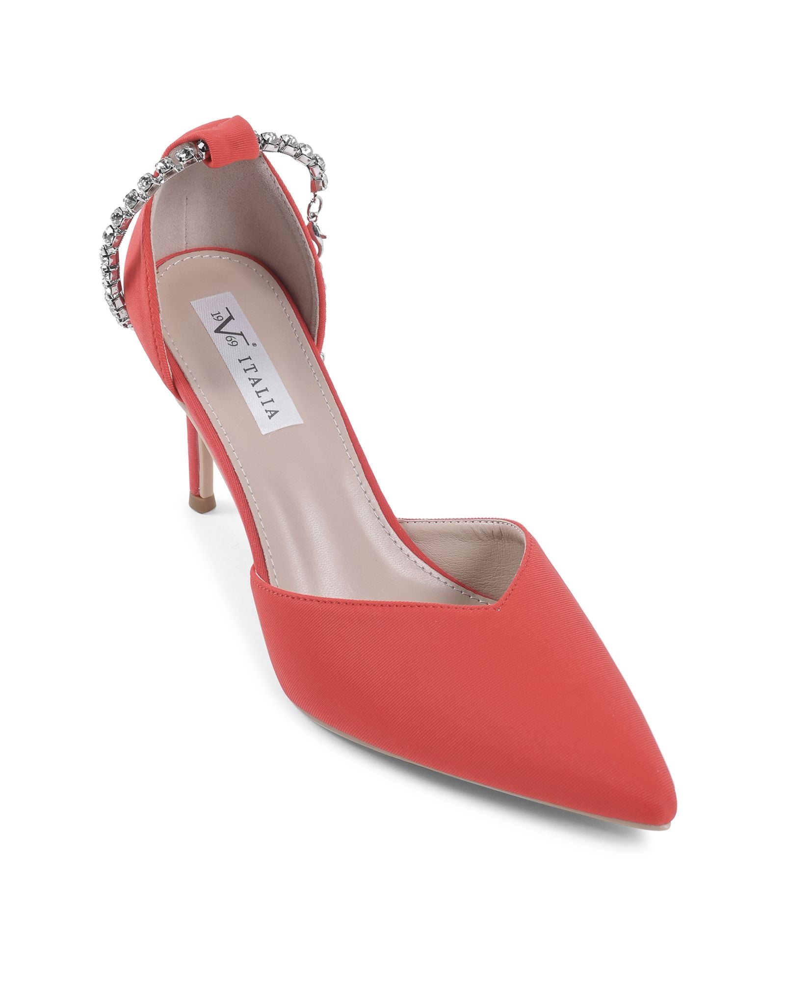 19V69 Italia - Zapatos de salón con tira al tobillo para mujer, color rojo, F2929 ROSSO