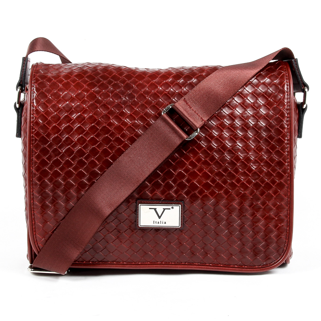 Bolso de mano para hombre V 1969 Italia rojo oscuro LEROY