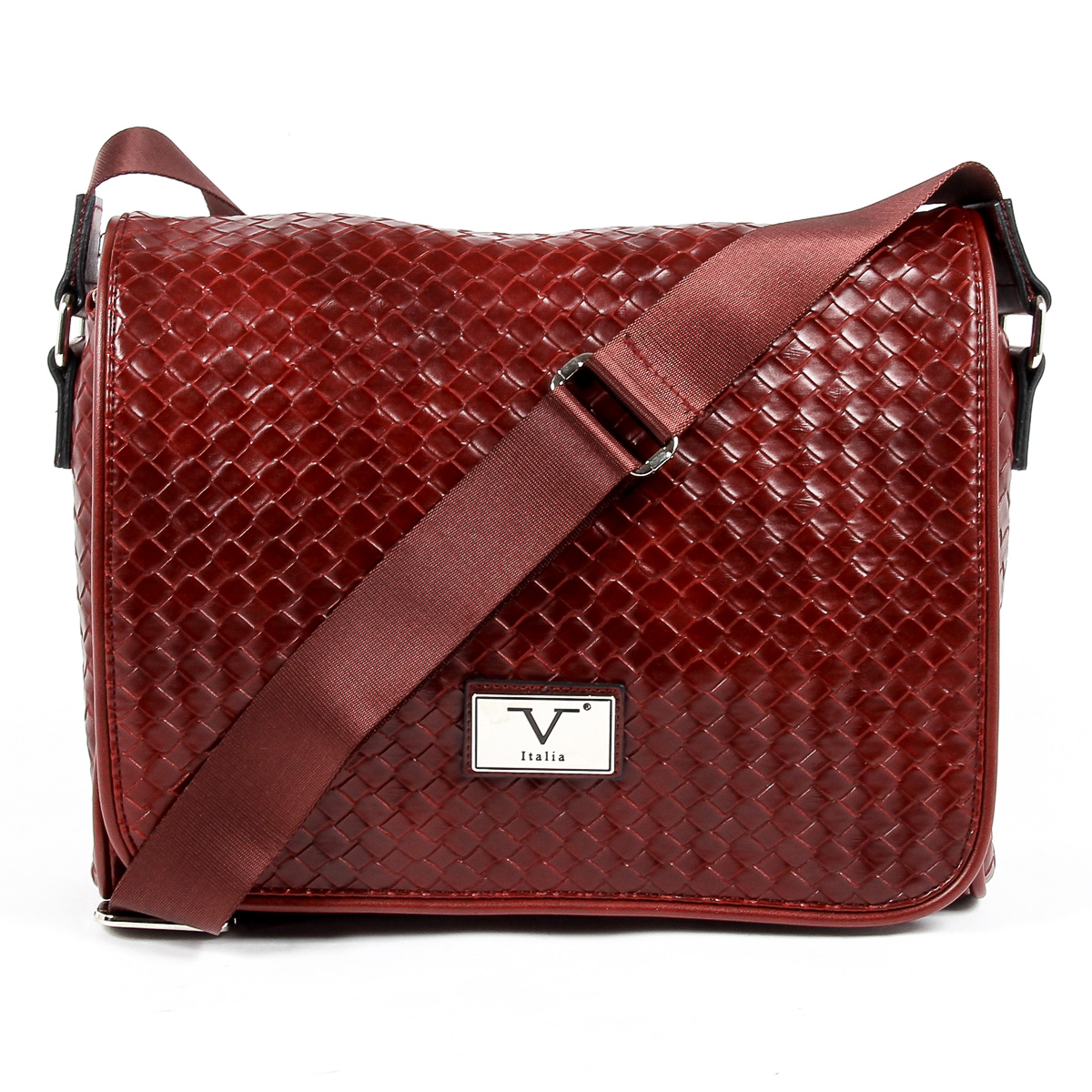Bolso de mano para hombre V 1969 Italia rojo oscuro LEROY
