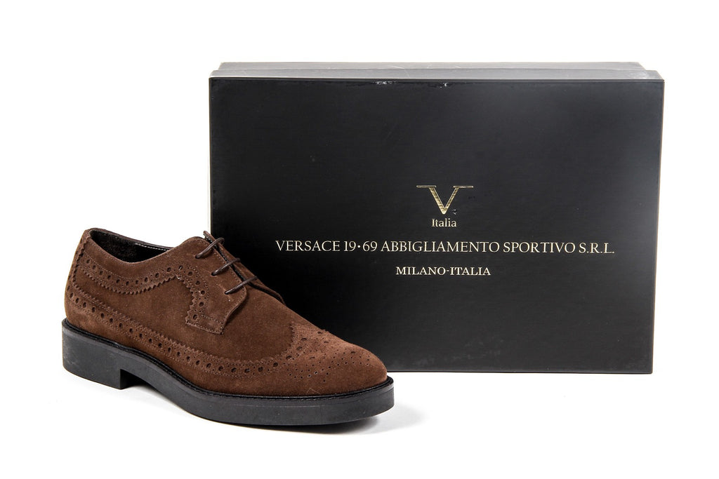 V 1969 Italia Zapato Brogue para Mujer B1670 TERCIOPELO MARRÓN