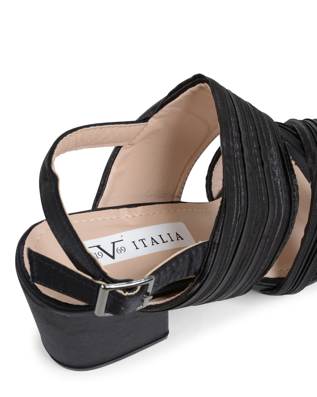 19V69 Italia Sandalia de tira trasera para mujer Negra V31 NEGRO