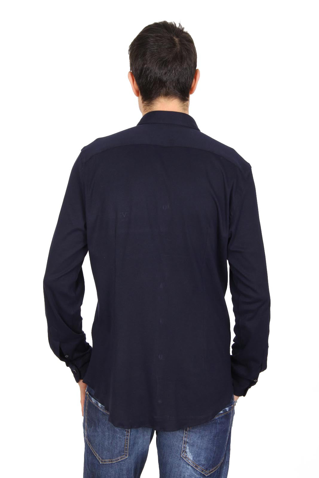 Camisa de manga larga para hombre V 1969 Italia Paris Jersey Blu