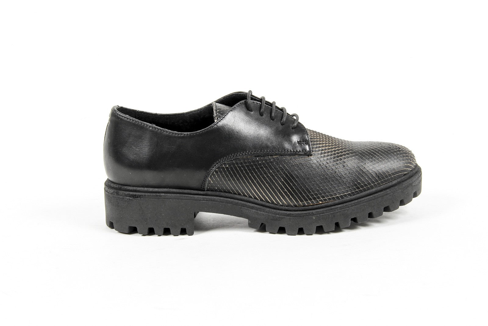 Zapatos con cordones para mujer V 1969 Italia C01 VITELLO NERO