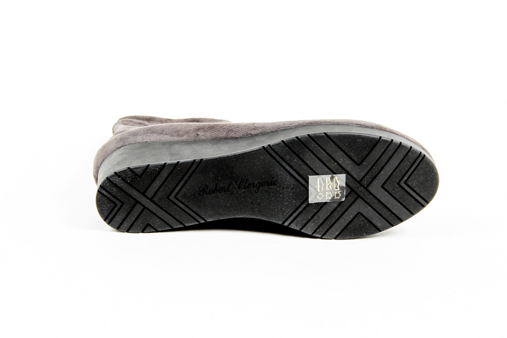 Robert Clergerie Paris - Bota corta para mujer NERDALJ VELOURS STRETCH ANTRACITA DBL
