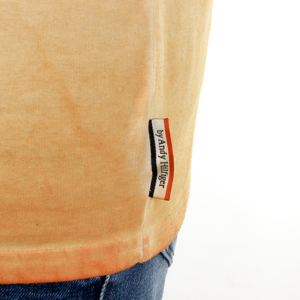 Camiseta Andrew Charles para hombre, manga corta, cuello redondo, naranja, KARITA