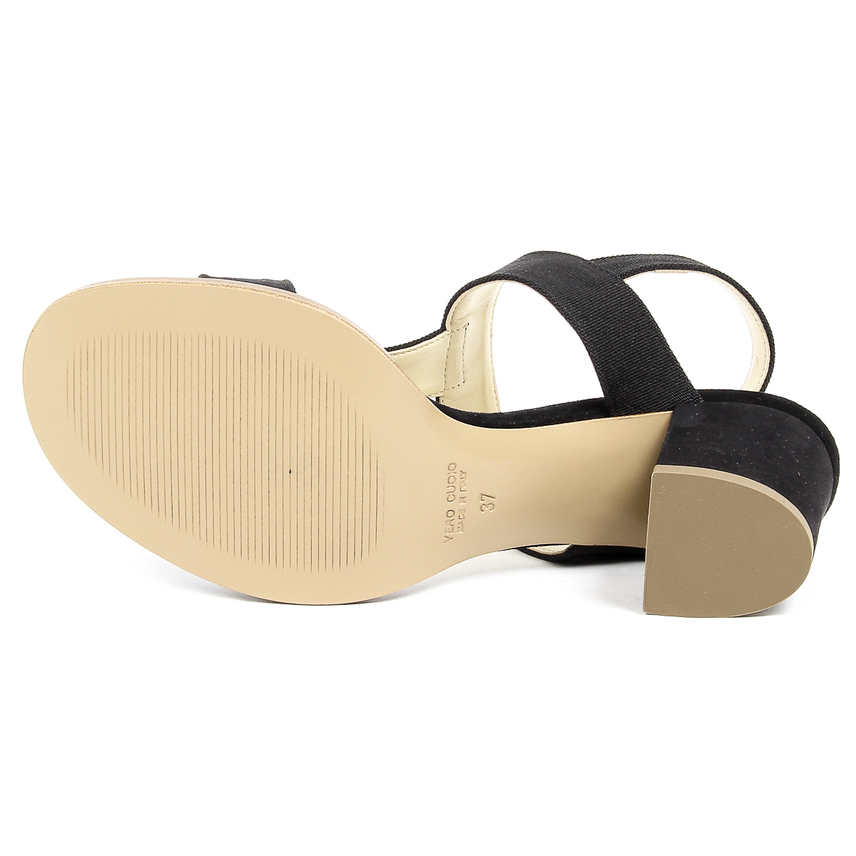 Sandalia V 1969 Italia para mujer, color negro, PERLA