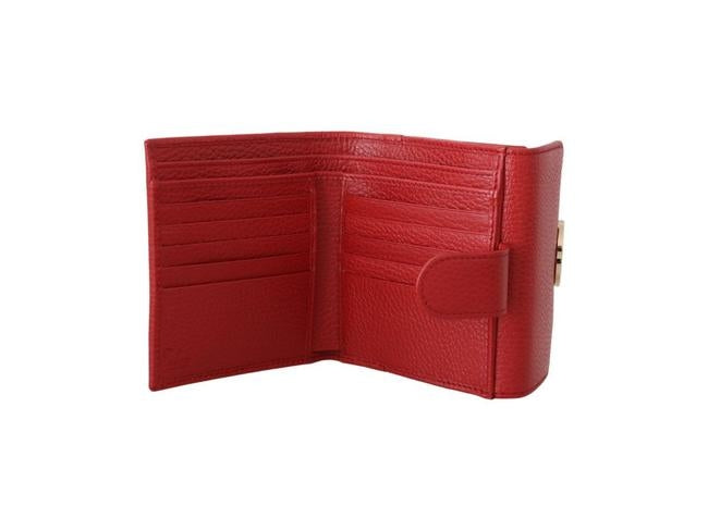 Cartera pequeña Gucci de piel entrelazada en color rojo