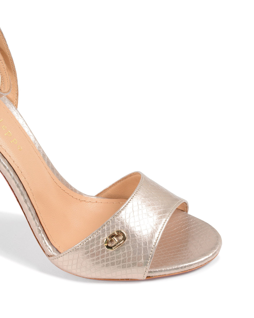 Sandalia de diamantes con estampado de pitón