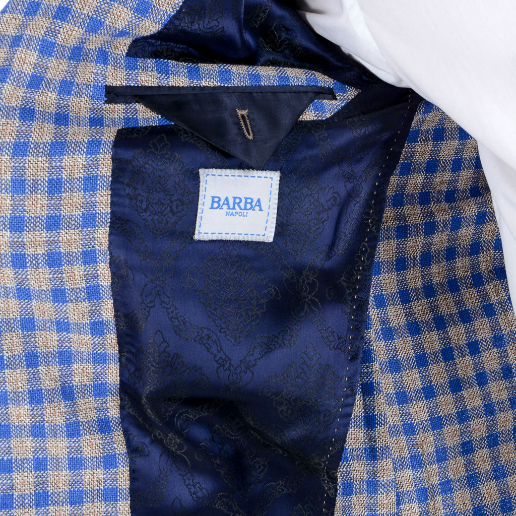 Chaqueta Barba Napoli para hombre de manga larga a cuadros
