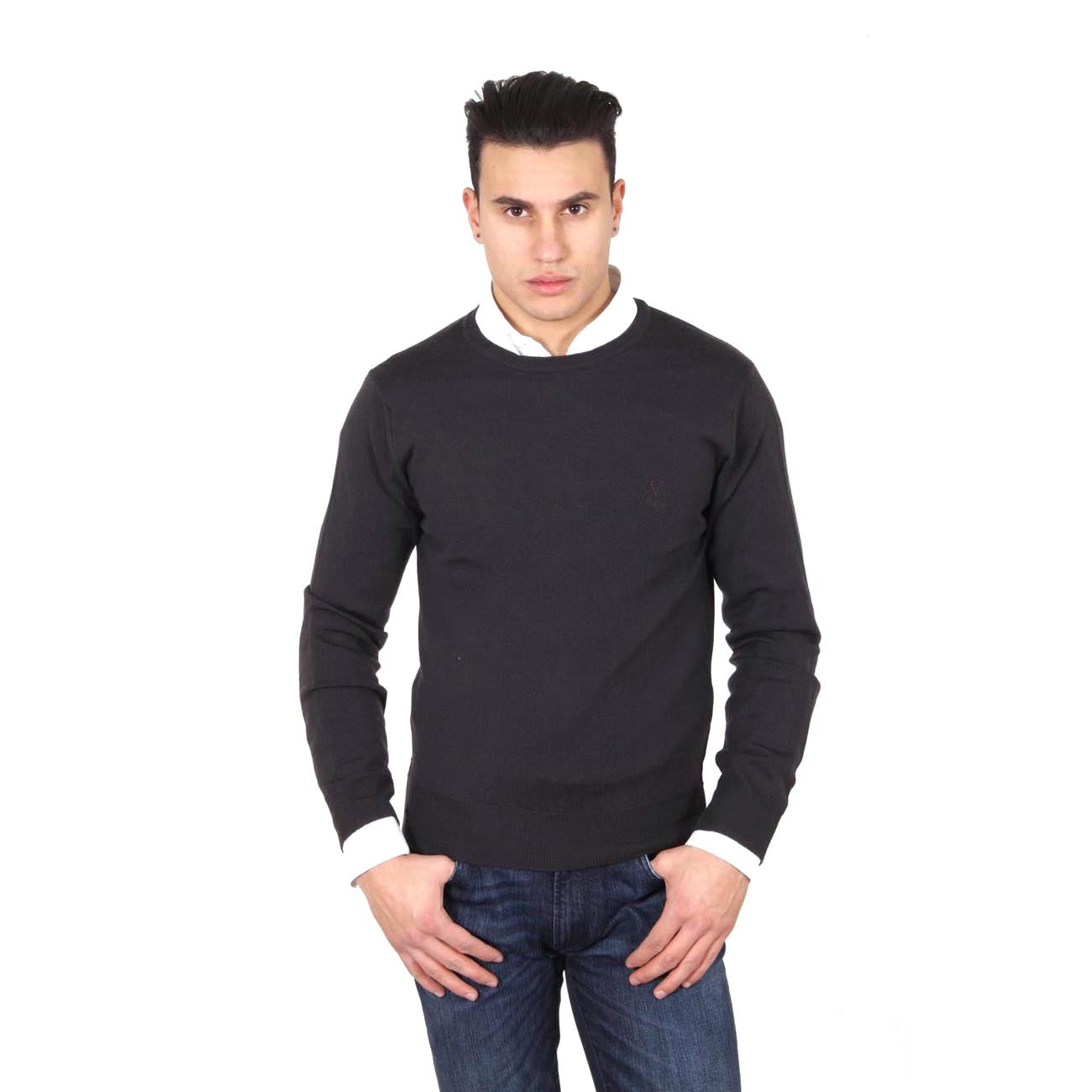 V 1969 Italia jersey de cuello redondo para hombre 9800 GIROCOLLO MORO