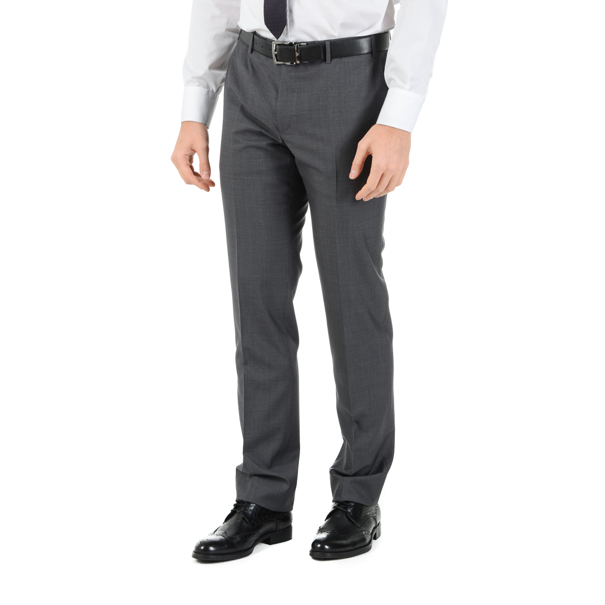 Corneliani Mens Suit Long Sleeves Dark Grey Super 130's