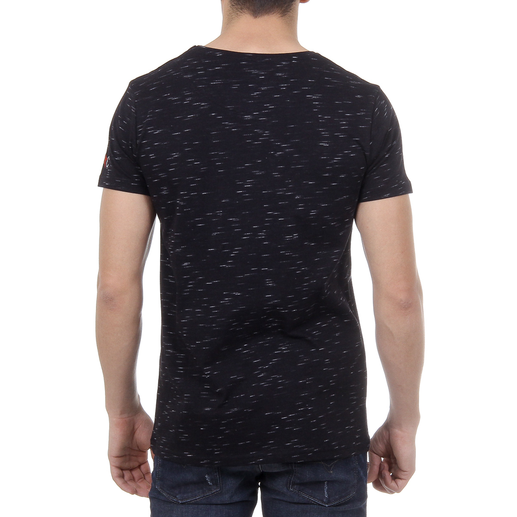 Andrew Charles Mens T-Shirt Short Sleeves Round Neck Black JACK