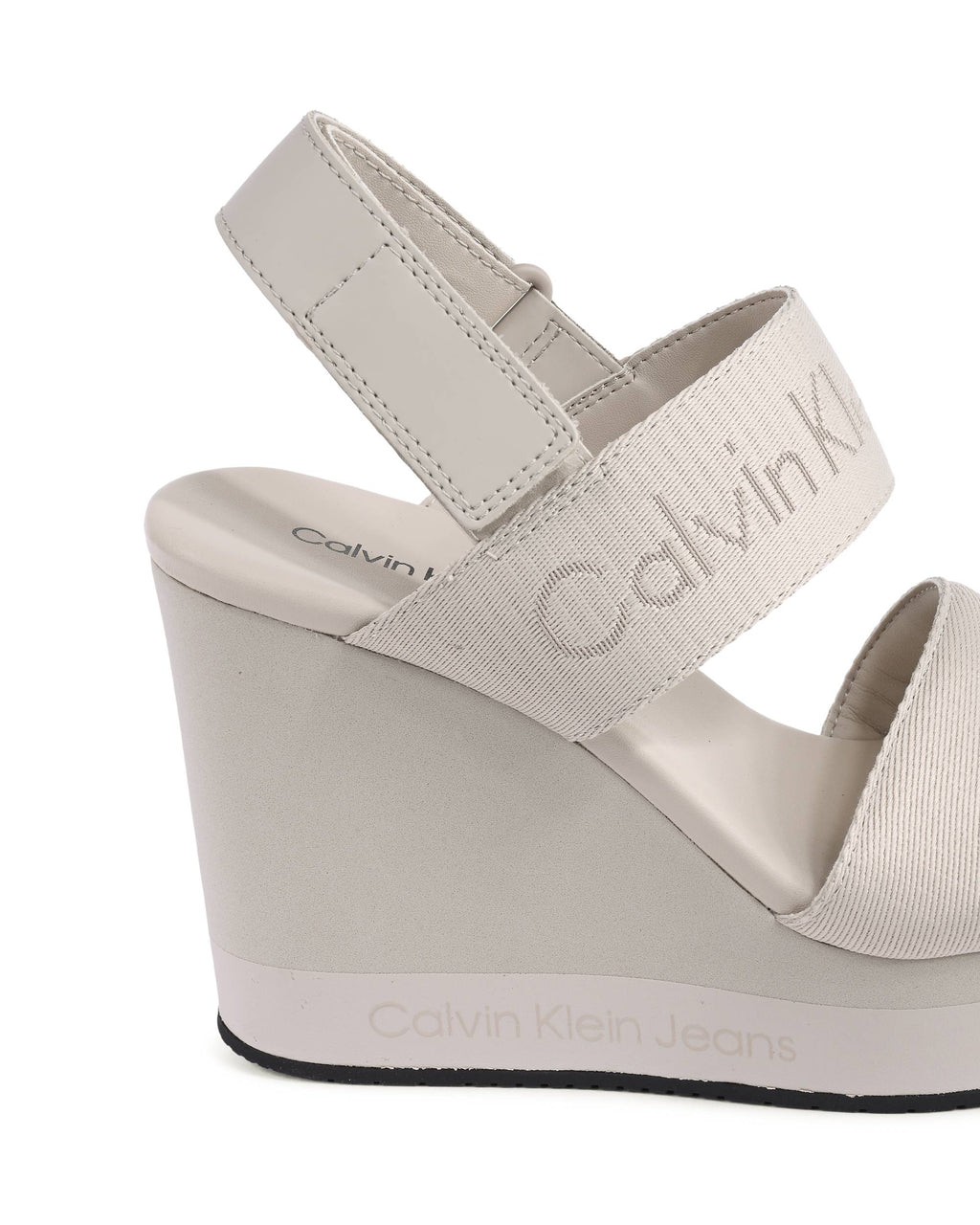 Calvin Klein - Sandalias de cuña para mujer, color beige, YW0YW013600F4