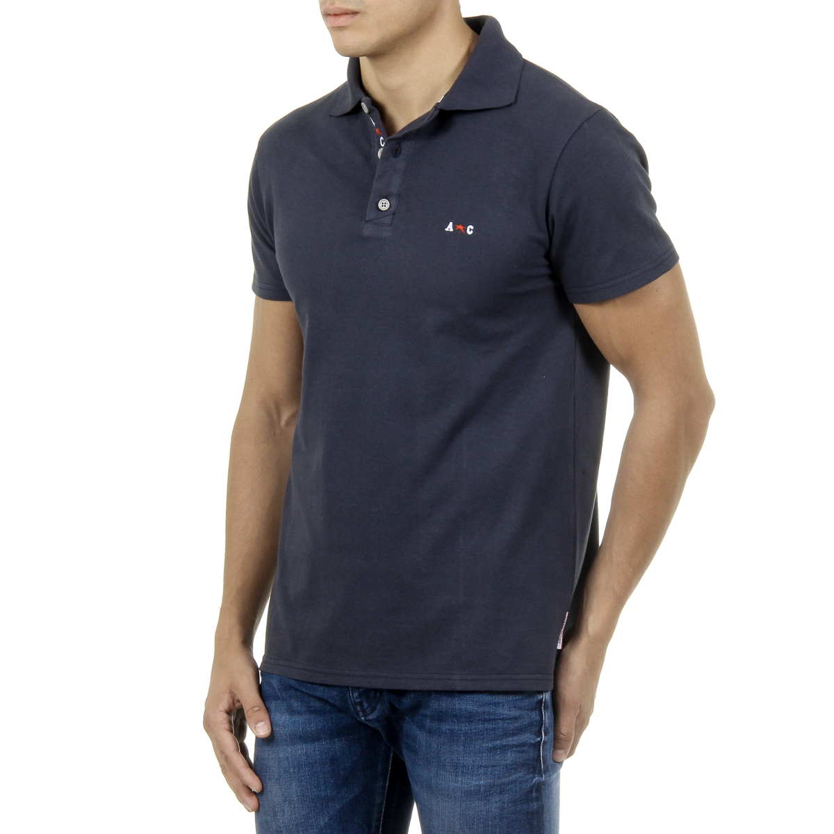 Polo Andrew Charles para hombre de manga corta azul oscuro SEFU