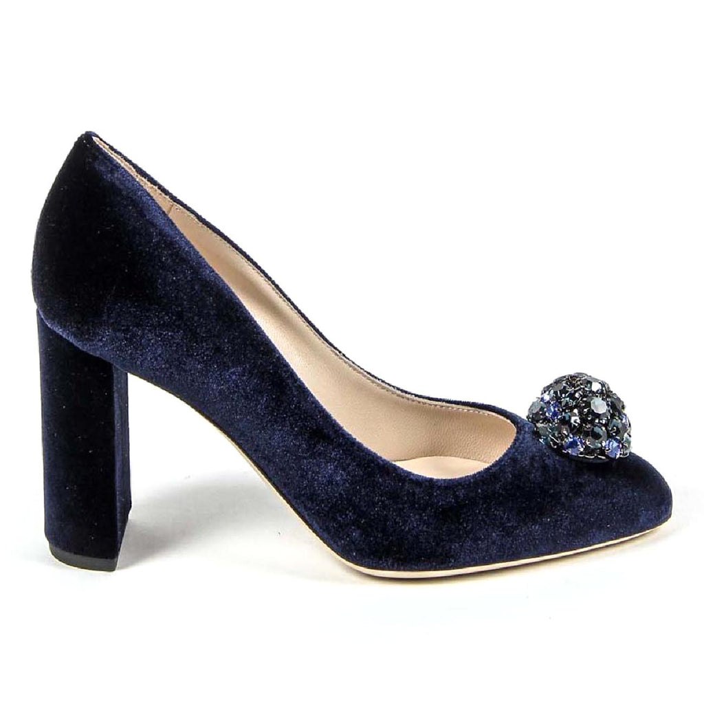 Zapatos de salón para mujer V 1969 Italia 3102045 VELLUTO BLU ROYAL