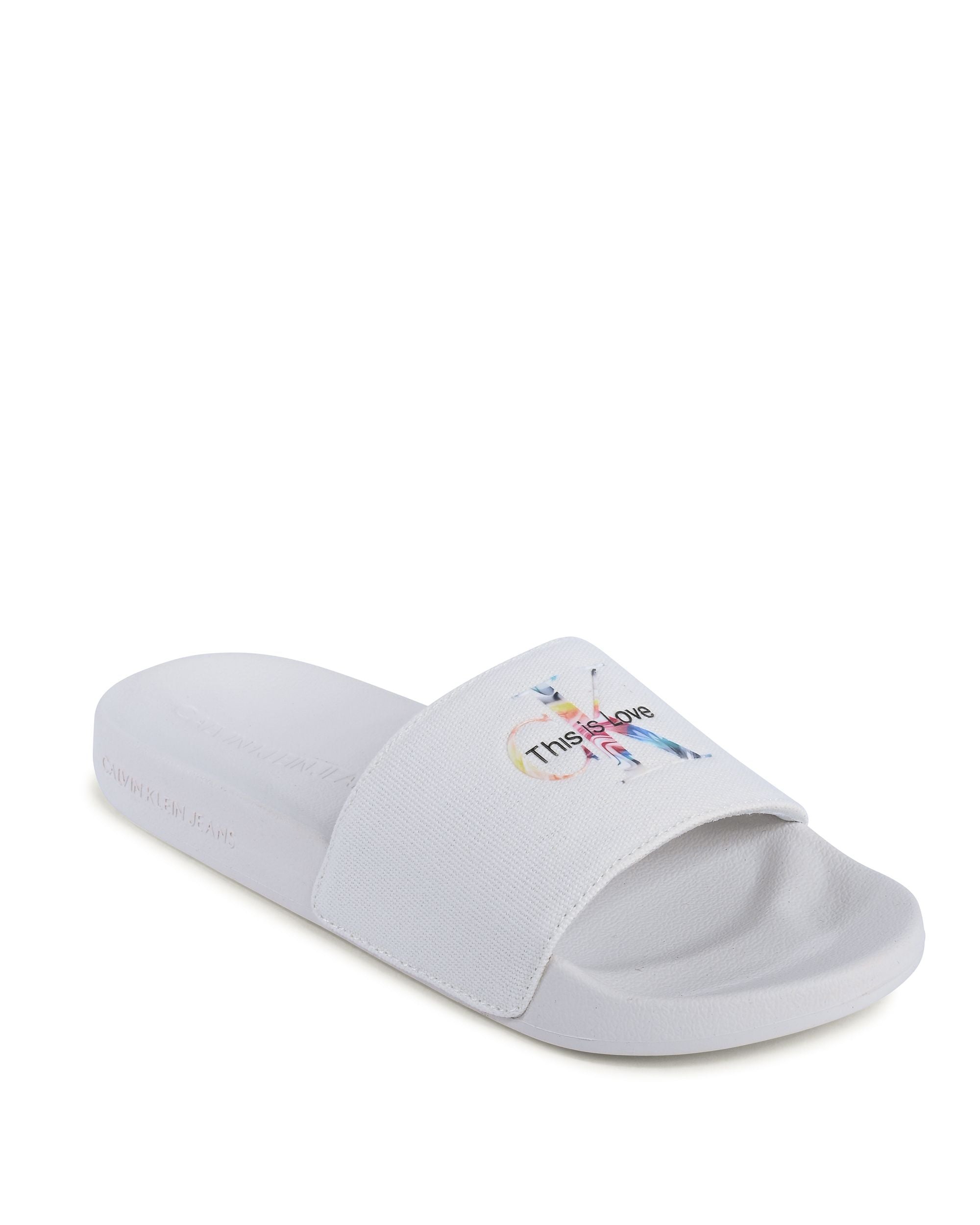 Chanclas Calvin Klein para mujer blancas YW0YW00849YAF