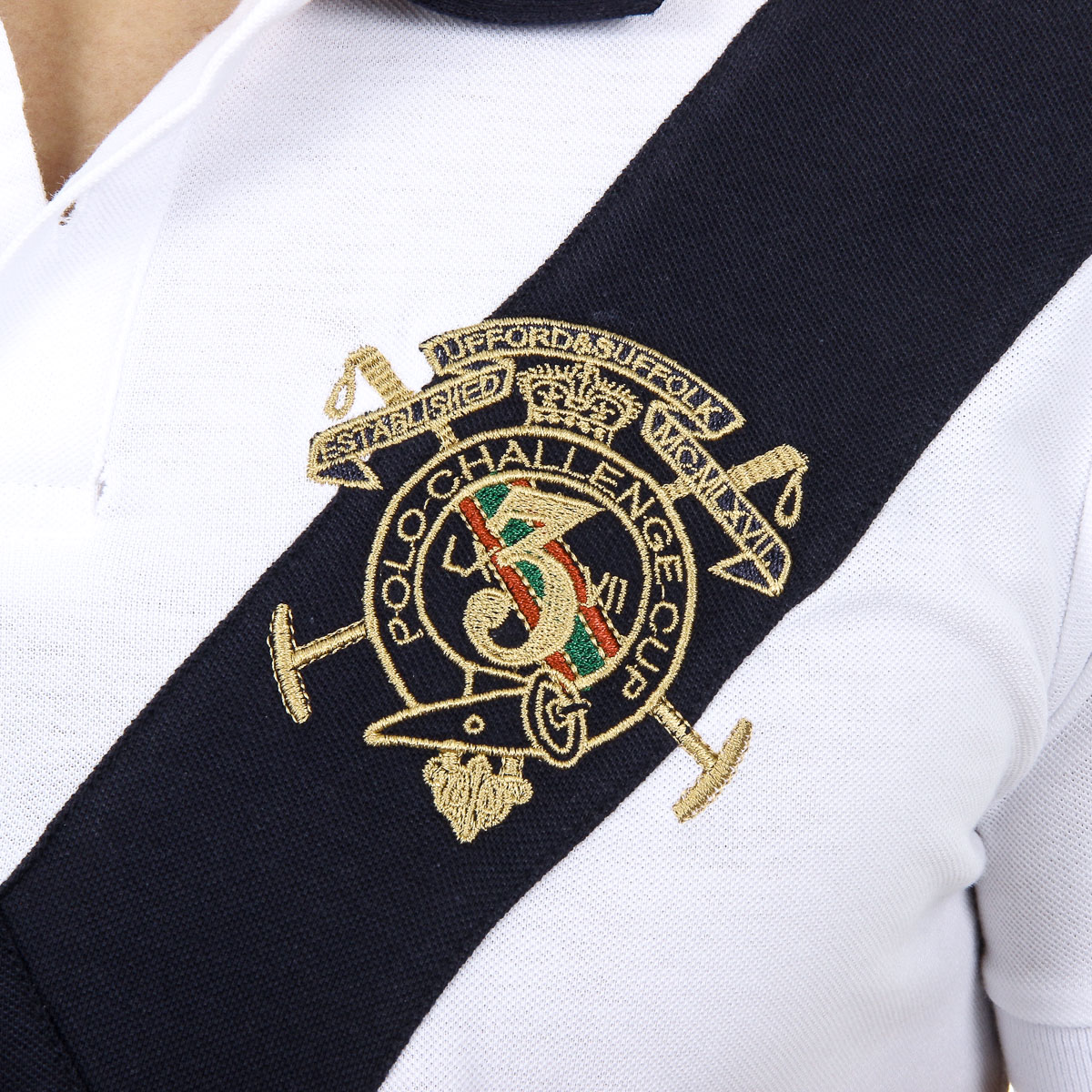 Polo Ufford & Suffolk Polo Club para hombre, manga corta, US003, blanco