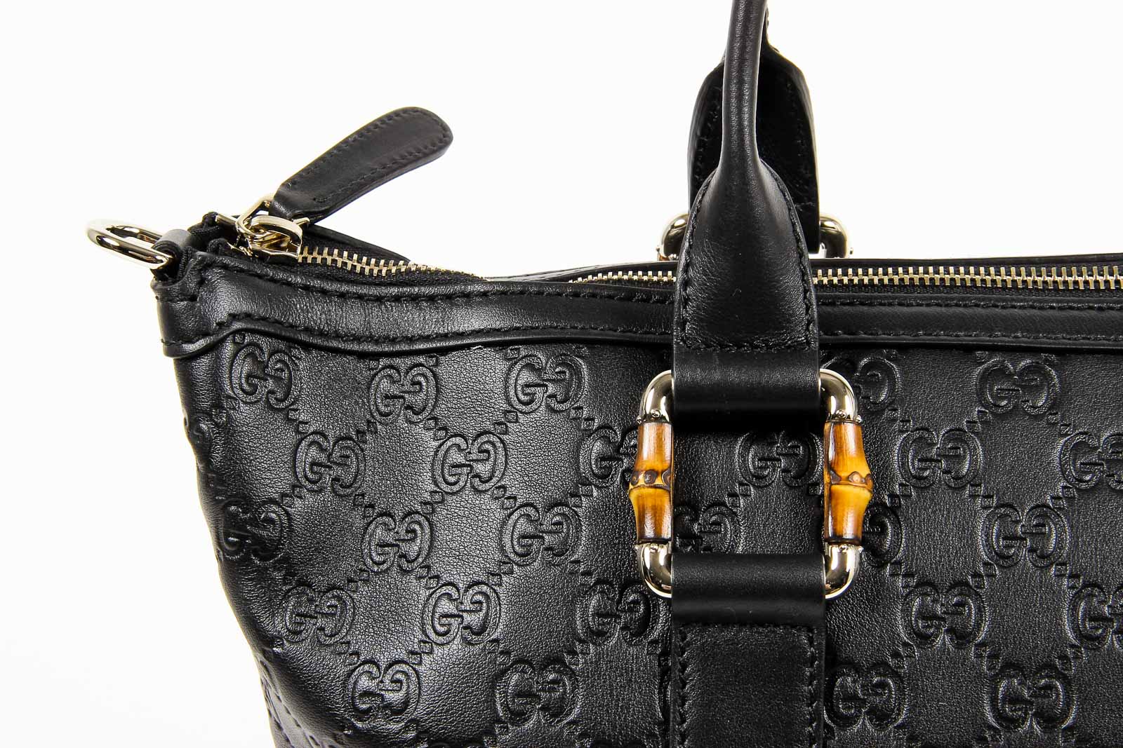 Bolso de mano Gucci de piel de bambú con GG Guccissima para mujer