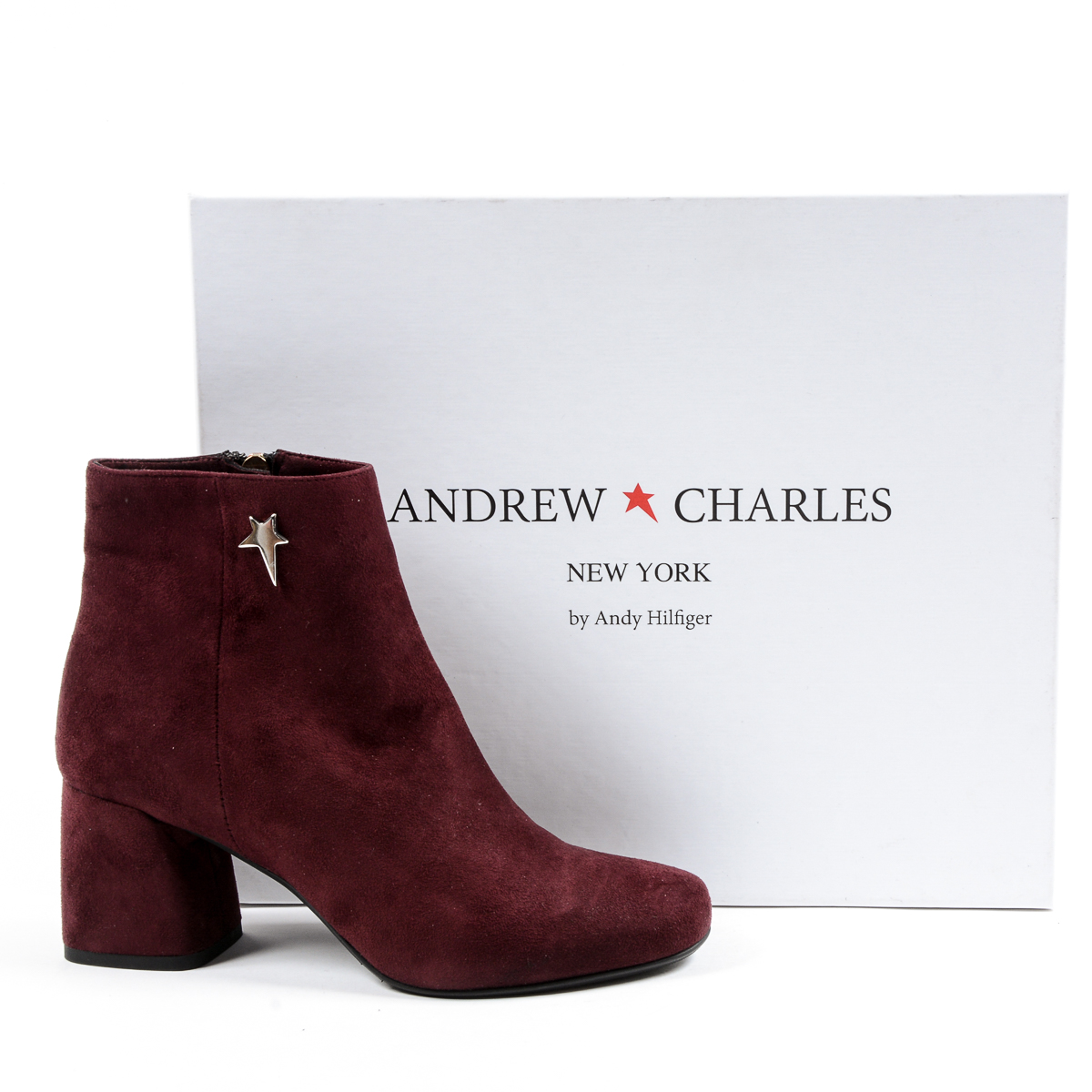 Andrew Charles Womens Heeled Ankle Boot Bordeaux DOLLY