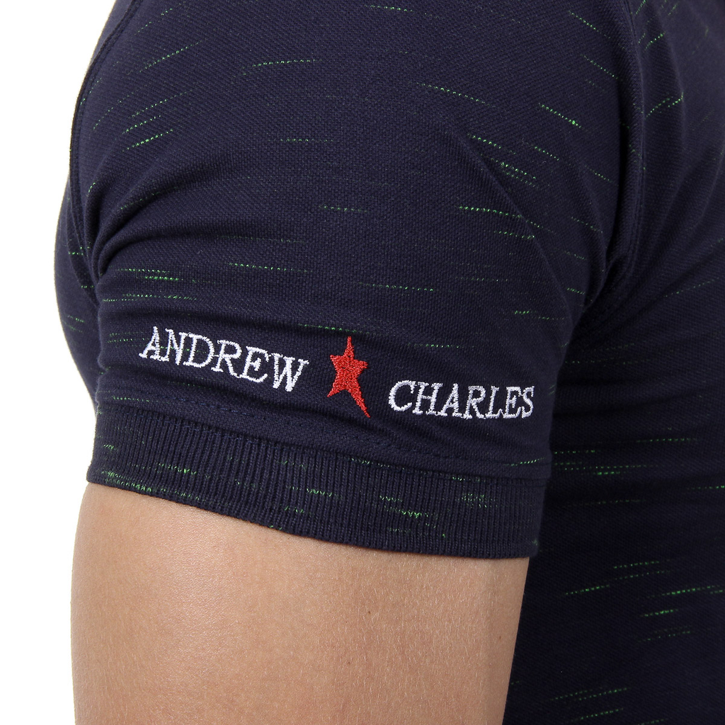 Andrew Charles Mens Polo Short Sleeves Dark Blue RYAN