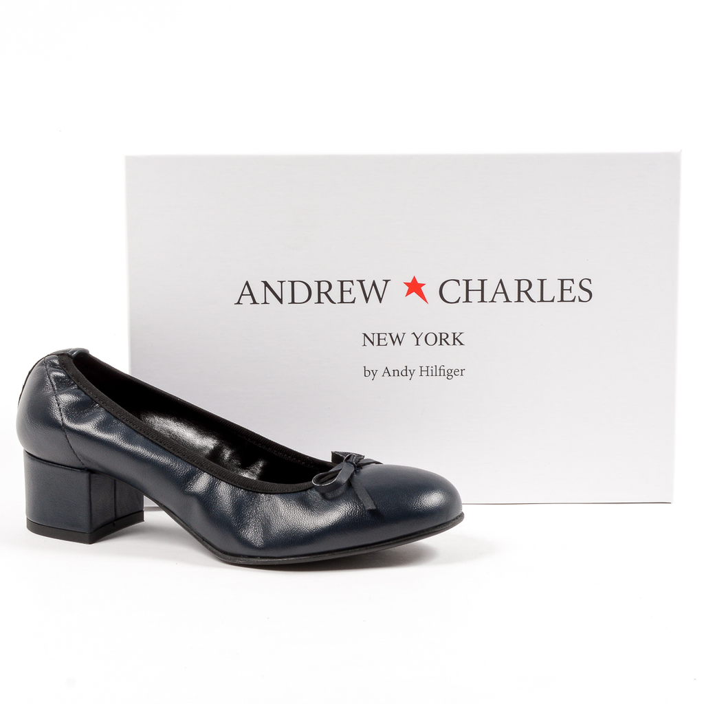 Andrew Charles Womens Ballerina Dark Blue NICKI