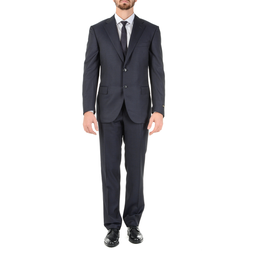 Corneliani Mens Suit Long Sleeves Dark Grey Super 120's