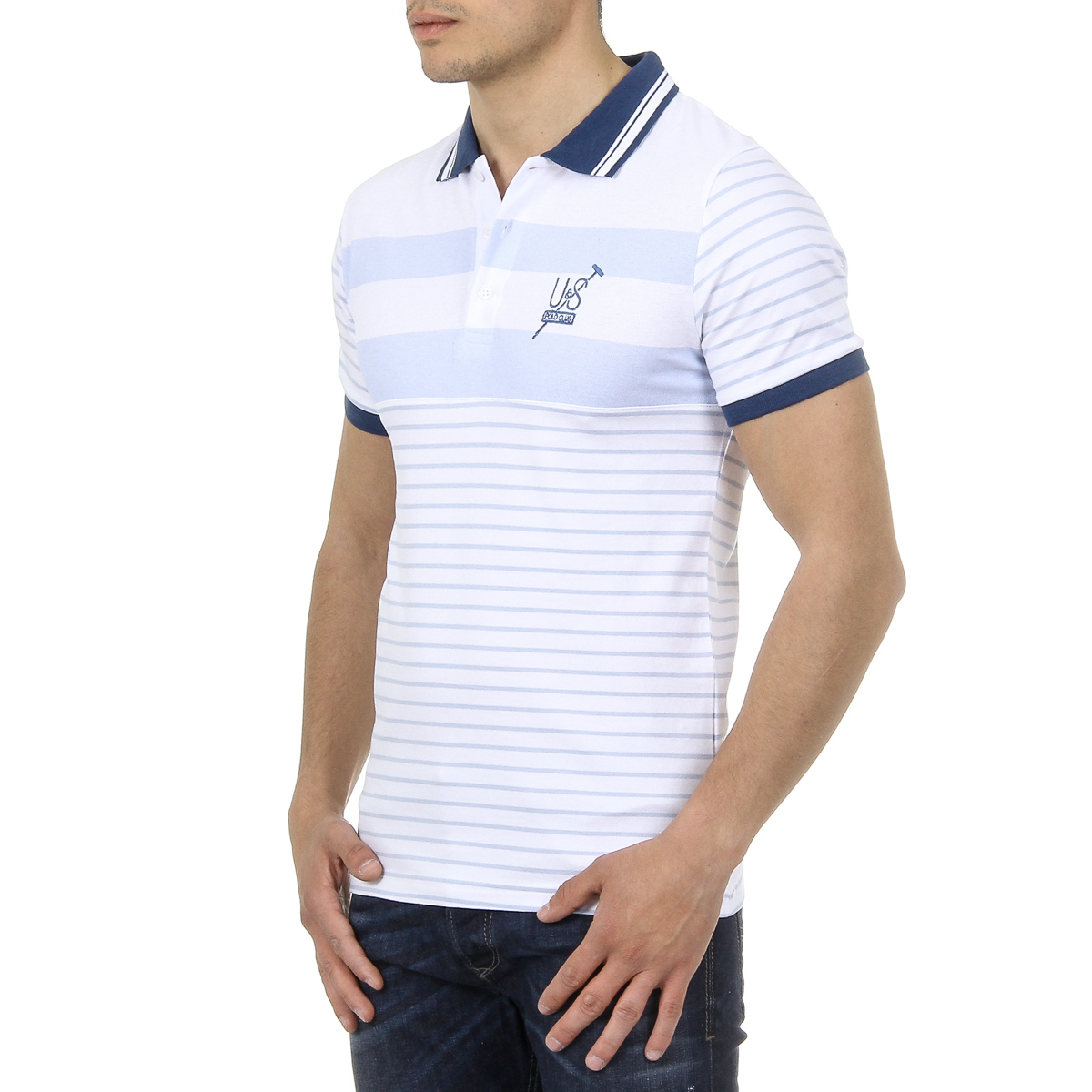 Polo Ufford & Suffolk Polo Club para hombre, manga corta, US006, azul