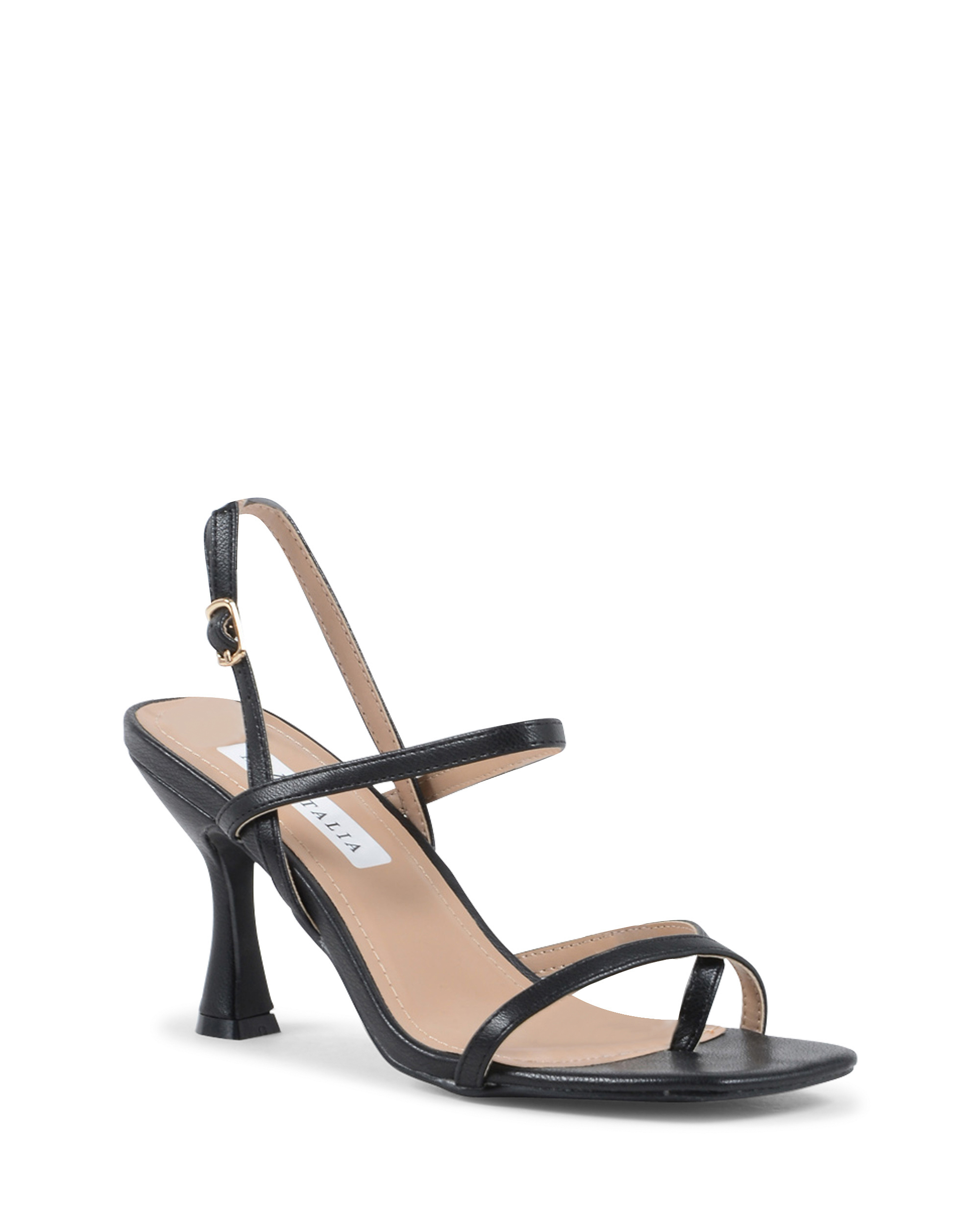 19V69 Italia Sandalia de tira trasera para mujer Negra V81813 NEGRO