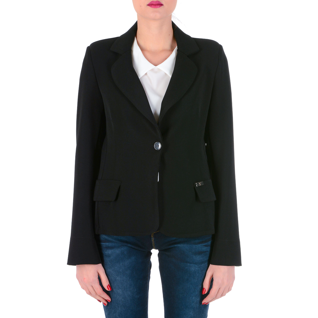 Chaqueta de mujer V 1969 Italia de manga larga negra ROMA
