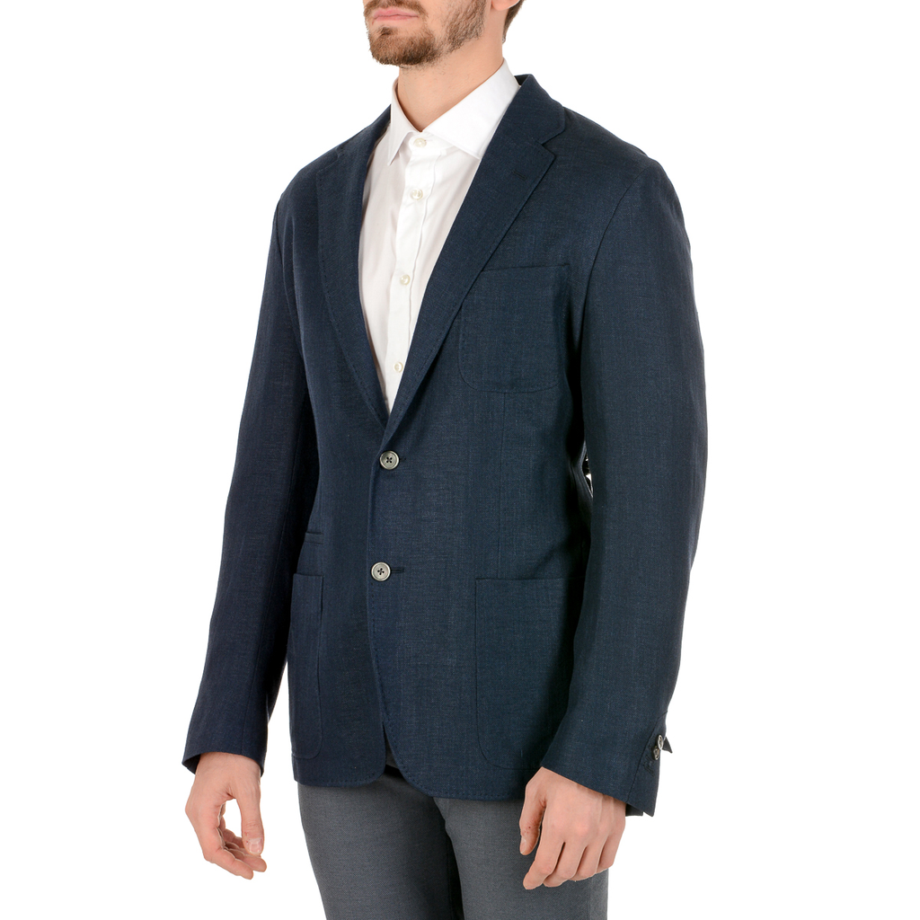Corneliani Mens Jacket Long Sleeves Dark Blue