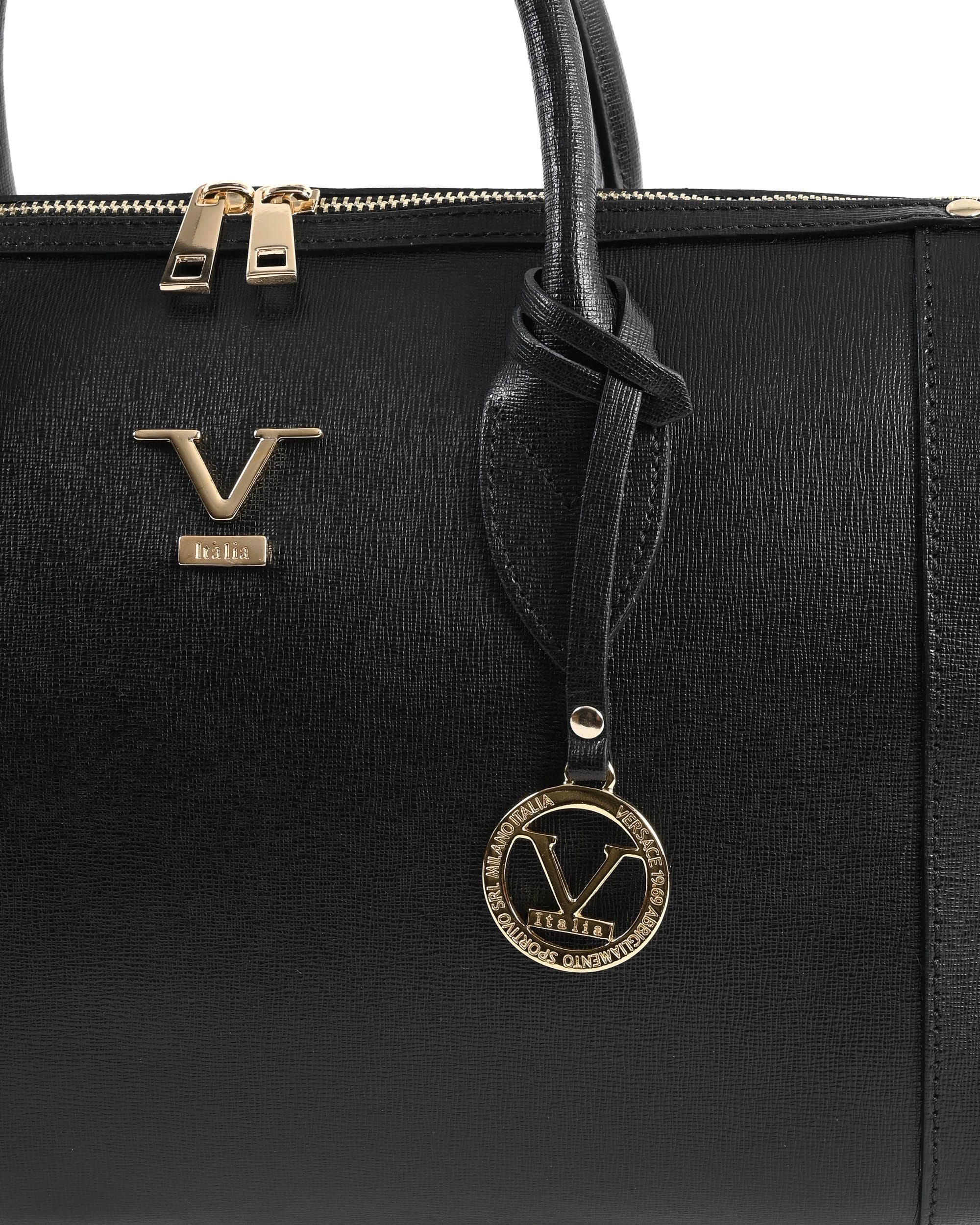 Bolso de mano para mujer V Italia negro V014-G SAFFIANO NERO