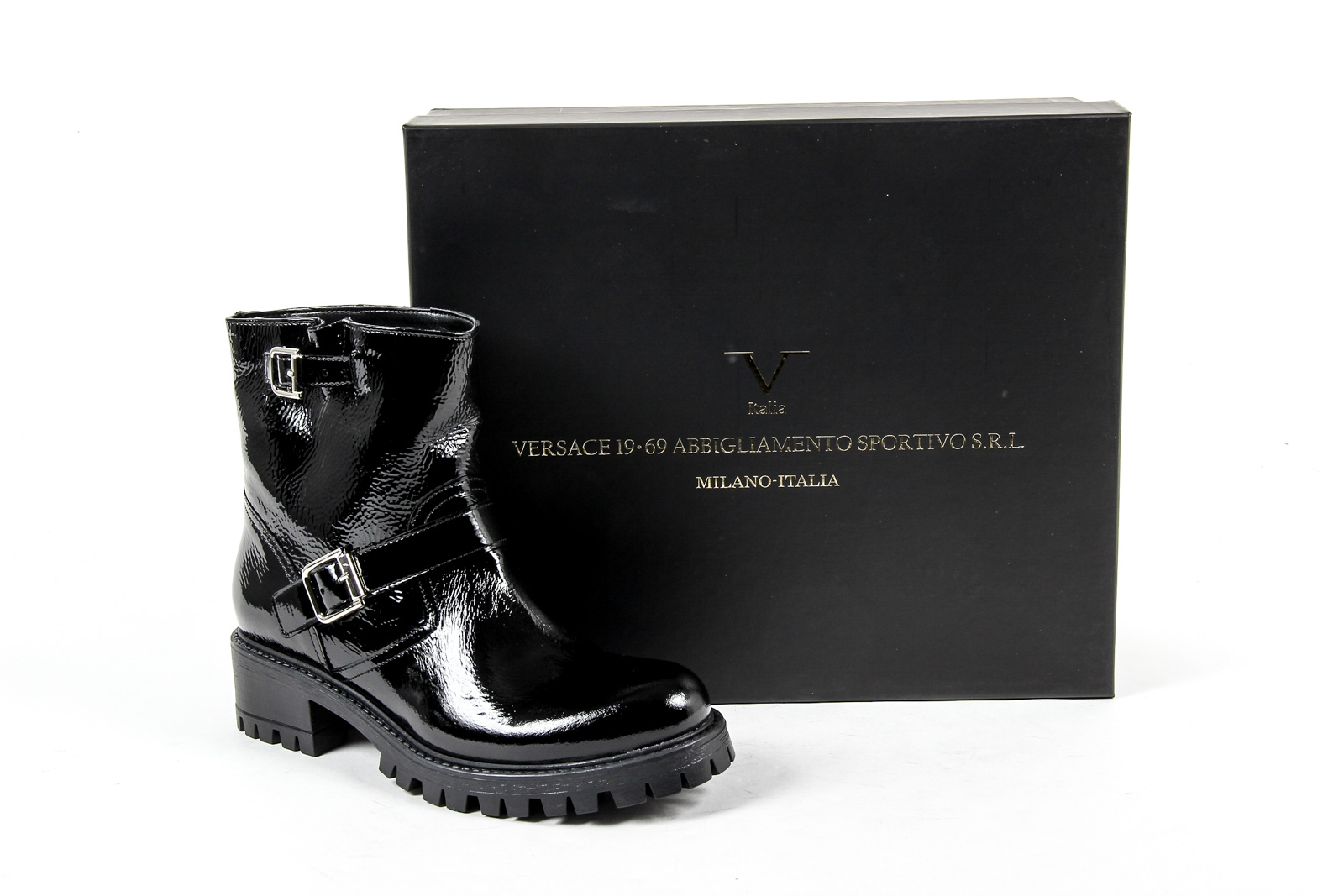 V 1969 Italia Womens Short Boot Black AMALFI